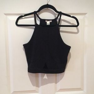 Black Halter Crop Top